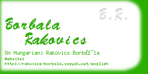 borbala rakovics business card